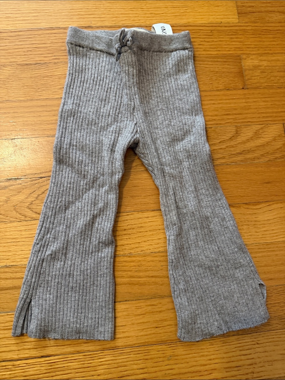 ZARA KIDS 2T Gray Ribbed Flare Pants